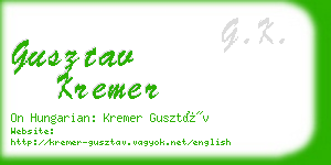 gusztav kremer business card